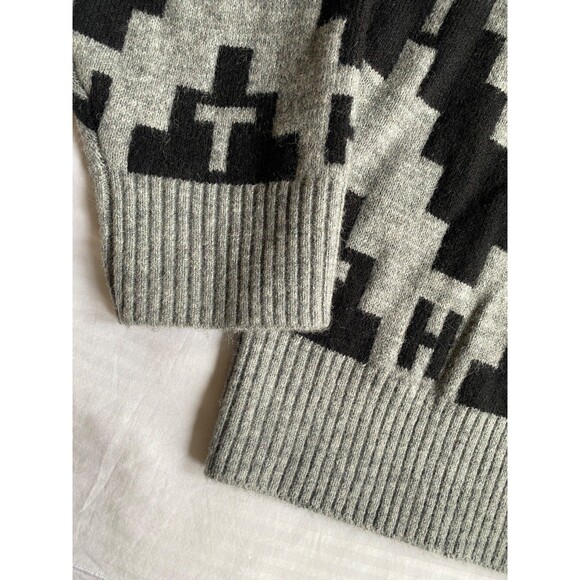 Rare! Tommy Hilfiger Fair Isle Cardigan Logo Cotton Wool Alpaca LARGE. NWOT - Picture 7 of 11